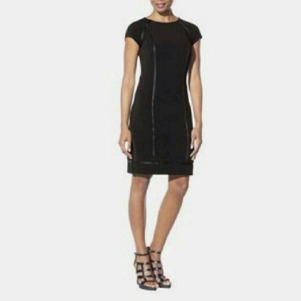 Mossimo Cap Sleeve Ponte Dress w/faux leather